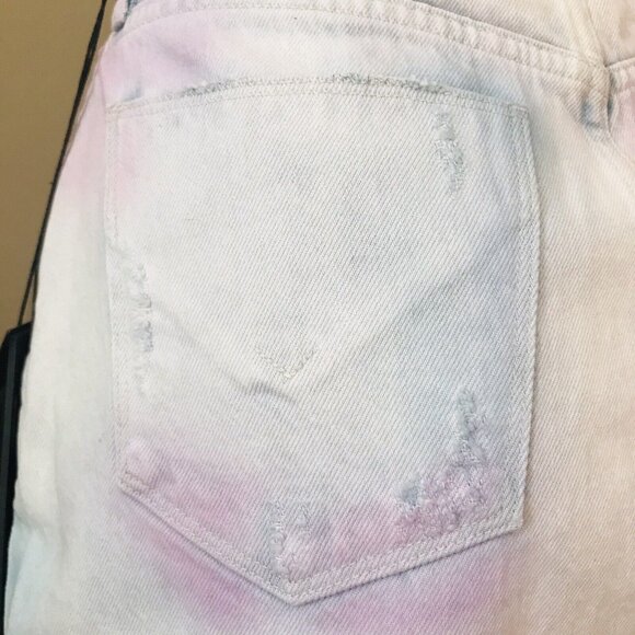 NWT Hudson Women's The Viper Tie Dye Blue Cotton Denim Mini Skirt Size 29 $195 - Picture 9 of 12